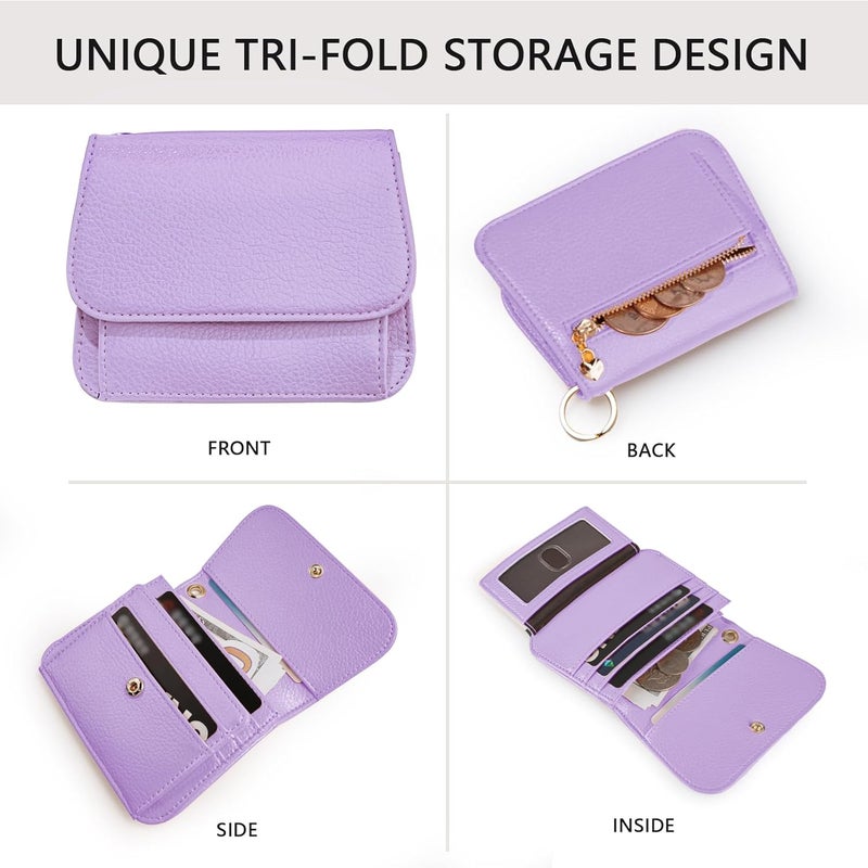 Sunpour Store Keychain Wallet RFID Wristlet Wallets for Women,Small Wallets Woman Key Chain Wallet with Coin Pocket and Id Window - Image 4